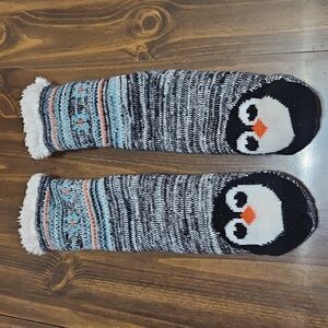 Muk Luks Black and White Penguin Socks